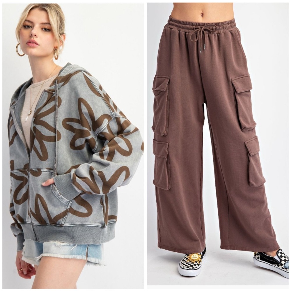 EASEL Cargo Pants Terry Knit ♥️ 1-M -LEFT
